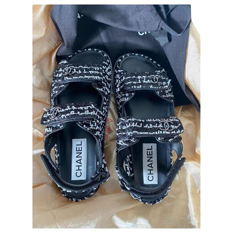 chanel dad sandals size 41|chanel dad sandals tweed.